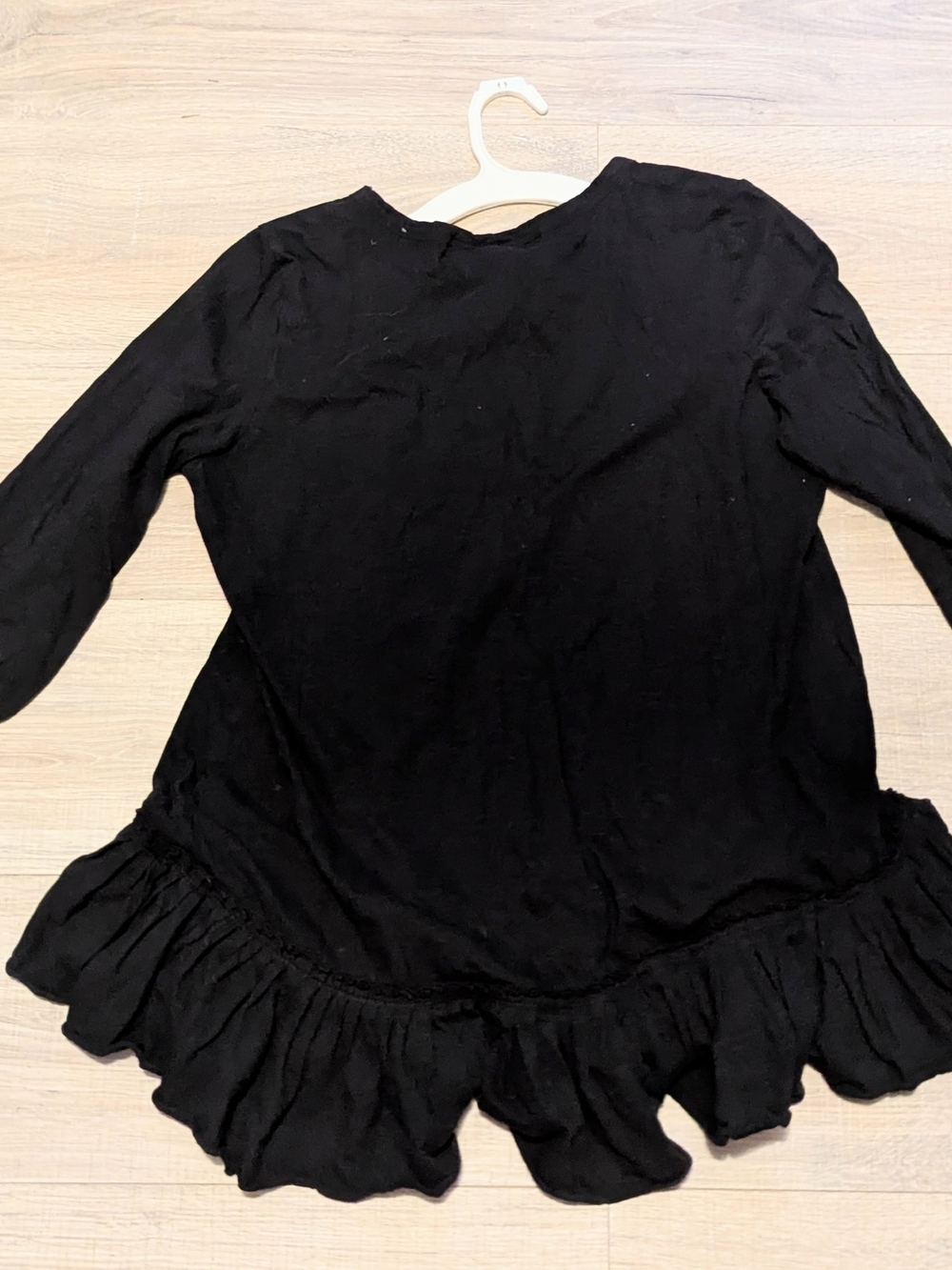 LOGO by Lori Goldstein Black Ruffle-Hem Tunic Top - Picture 3 of 4